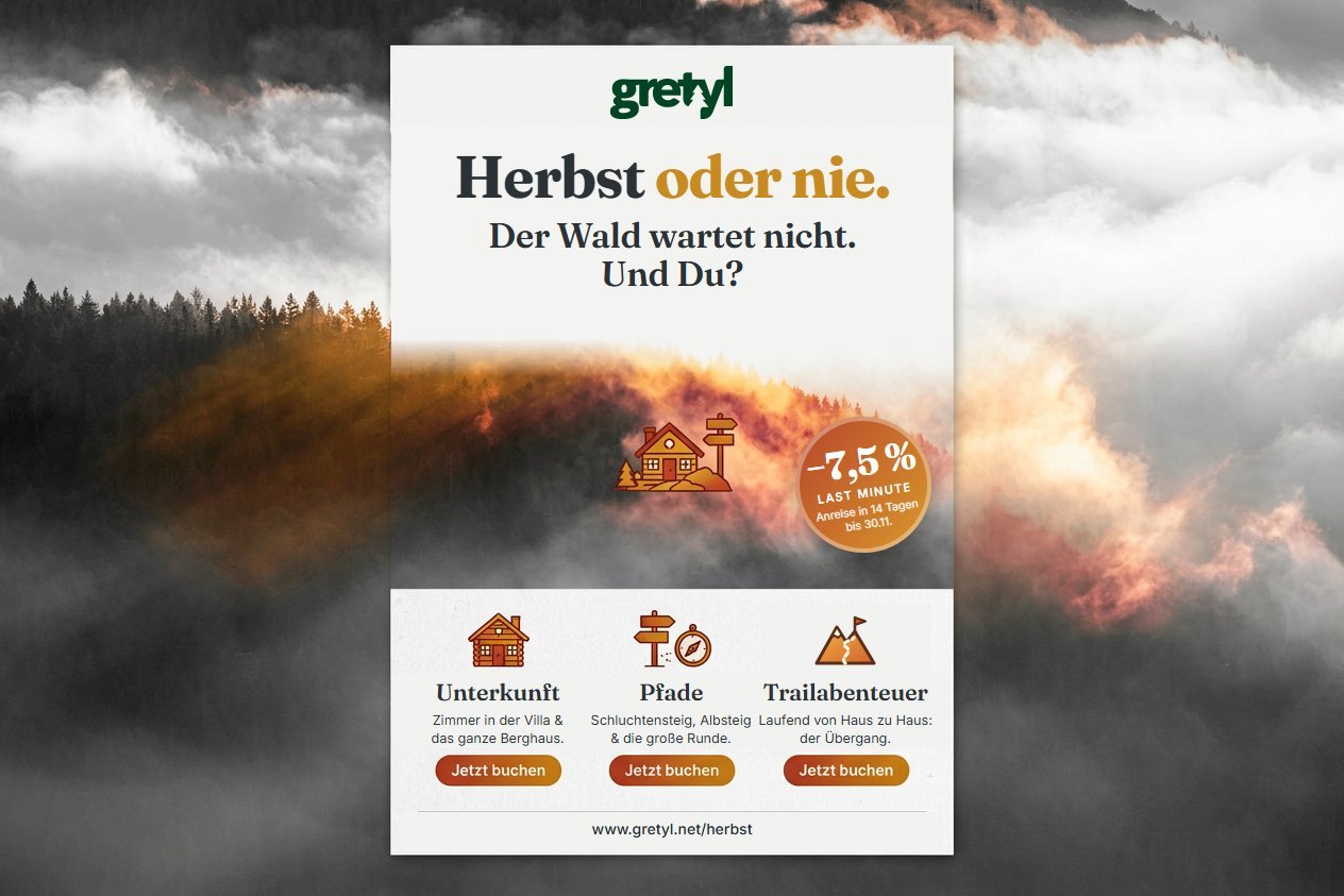 Herbst oder nie. Der Wald wartet nicht. Und Du? – minus 7,5 Prozent Last Minute, Anreise in 14 Tagen, bis 30.11.: Unterkunft, Pfade, Trailabenteuer
